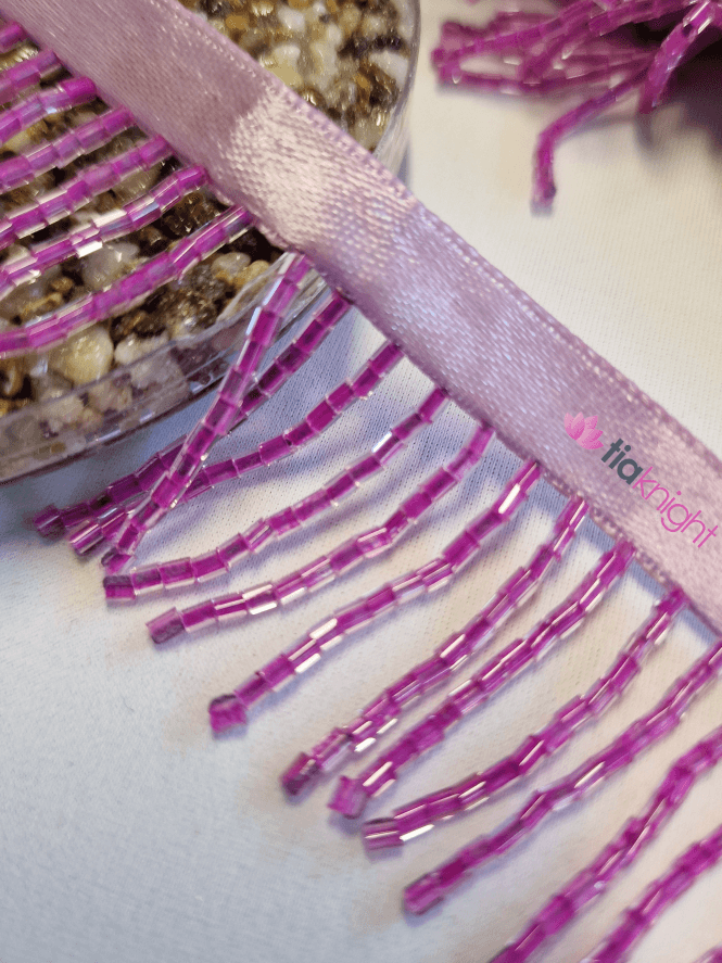 Beaded Tassel Fringe Trim Decoration- Magenta TS10 MGPN