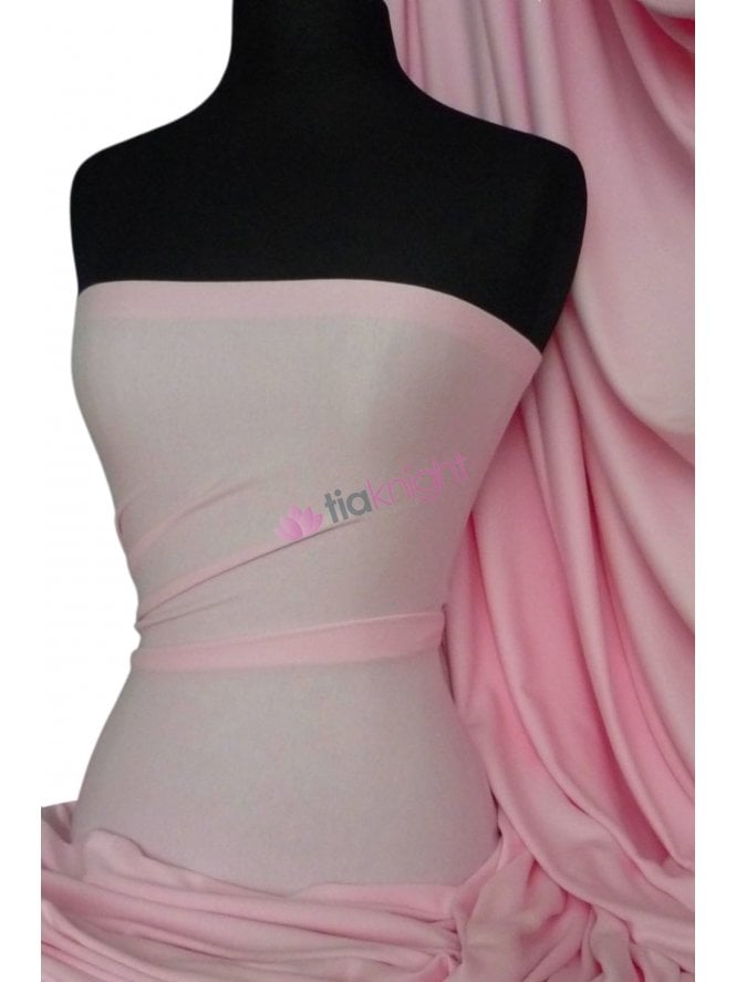 Clearance 100% Cotton Interlock Knit Soft Jersey T-Shirt Fabric- Baby Pink