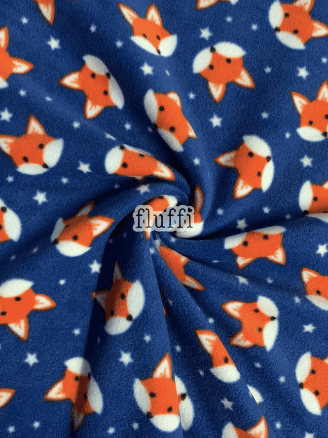 Polar Fleece Clearance Anti Pill Washable Soft Fabric- Foxy Stars