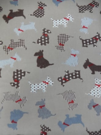 Polar Fleece Clearance Anti Pill Washable Soft Fabric- Scottie Dogs PF230 MLT