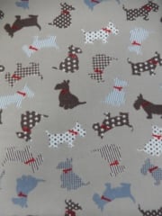 Clearance Polar Fleece Anti Pill Washable Soft Fabric- Scottie Dogs PF230 MLT