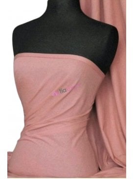 Clearance Single Jersey Knit 100% Light Cotton T-Shirt Fabric- Light Dusky Pink