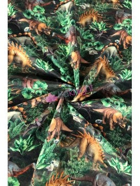 Cotton Lycra Jersey 4 Way Stretch Oeko-Tex 100 Fabric- Jurassic Jungle SQ779 MLT