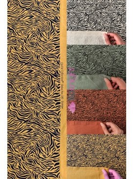 Cotton Lycra Jersey 4 Way Stretch Oeko-Tex 100 Fabric- Mini Tiger SQ766
