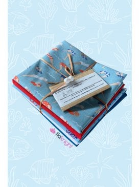 Fat Quarter Cotton Crafting Bundle x Nautical 5 Pieces