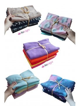 Large Fat Quarter Polar Fleece Bundle for Quilting & Crafts- Eco Friendly Fabric Off-Cuts