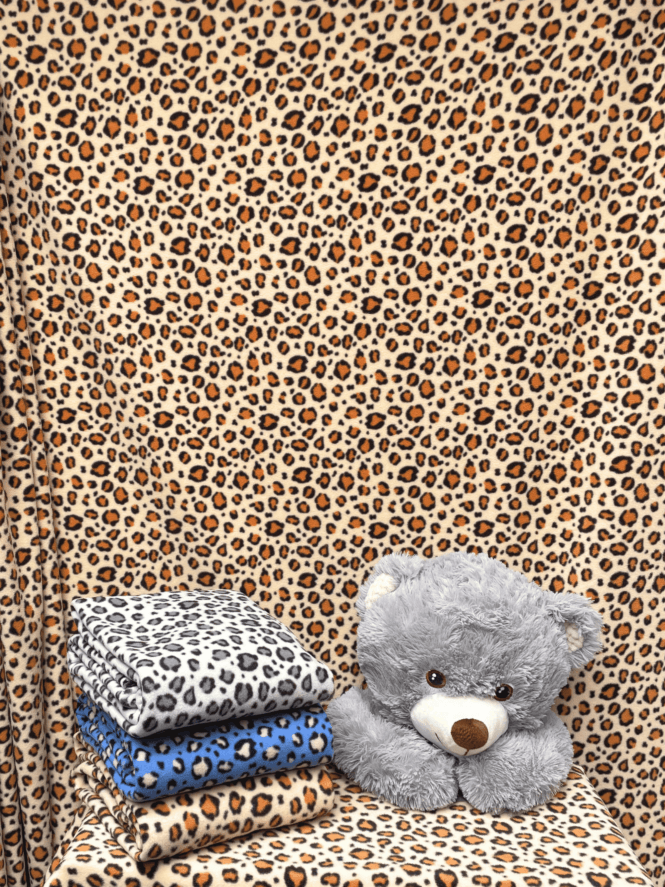 Polar Fleece 2.5 METRES Clearance Anti Pill Washable Soft Fabric- Cheetah Beige