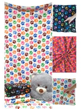 Polar Fleece Anti Pill Washable Soft Fabric- Multi Paws Q396B
