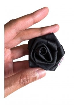 Rose Flower Fashion Brooch Accessory- Black