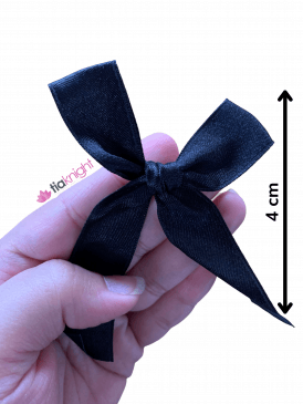 Satin Ribbon Bow Tie For Hair Fashion Crafts Decor- Black Mini 4cm