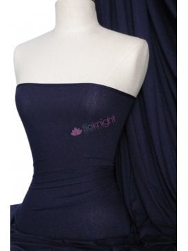 Viscose Rayon 4 Way Stretch Jersey Fabric- Navy Q300 NY